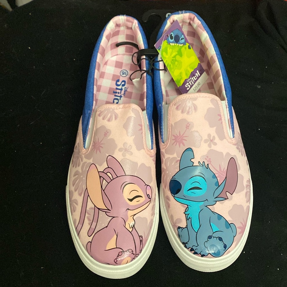 Stitch Disney sneakers 9.5 womens slip on sneakers Angel NWT runs large